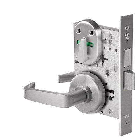 Best Grade 1 Privacy Mortise Lock, Visual Thumbturn Indicator, Non-Keyed, Satin Chrome, Field Reversible 45H0L15H626VIT
